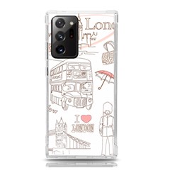 London-paris-drawing-vector-london-comics Samsung Galaxy Note 20 Ultra Tpu Uv Case by Cowasu