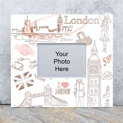 London-paris-drawing-vector-london-comics White Wall Photo Frame 5  X 7  by Cowasu