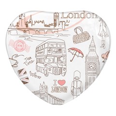 London-paris-drawing-vector-london-comics Heart Glass Fridge Magnet (4 Pack)