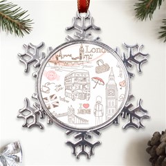 London-paris-drawing-vector-london-comics Metal Large Snowflake Ornament