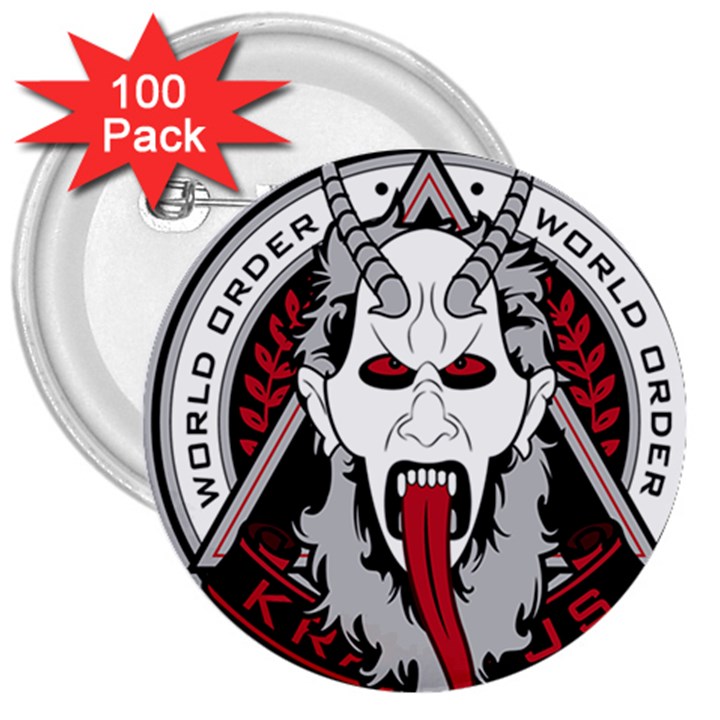 Krampus 3  Buttons (100 pack) 