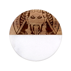 Krampus Classic Marble Wood Coaster (round) 