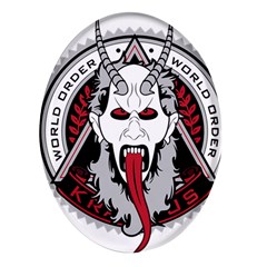 Krampus Oval Glass Fridge Magnet (4 Pack)