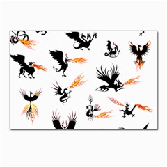 Dragon-phoenix-fire-bird-ancient Postcards 5  X 7  (pkg Of 10) by Cowasu