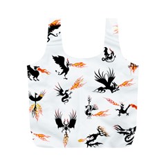 Dragon-phoenix-fire-bird-ancient Full Print Recycle Bag (m) by Cowasu