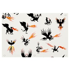 Dragon-phoenix-fire-bird-ancient Banner And Sign 6  X 4  by Cowasu