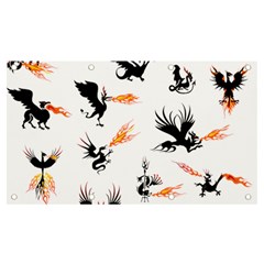 Dragon-phoenix-fire-bird-ancient Banner And Sign 7  X 4  by Cowasu