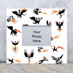 Dragon-phoenix-fire-bird-ancient White Wall Photo Frame 5  X 7  by Cowasu