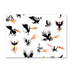 Dragon-phoenix-fire-bird-ancient Crystal Sticker (a4) by Cowasu