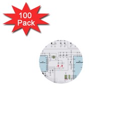 Circuits-electronics-atmel 1  Mini Buttons (100 Pack)  by Cowasu