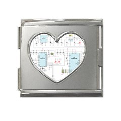 Circuits-electronics-atmel Mega Link Heart Italian Charm (18mm) by Cowasu