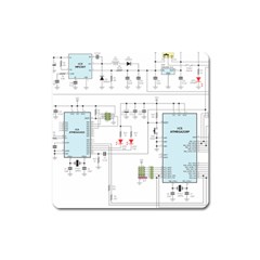 Circuits-electronics-atmel Square Magnet by Cowasu