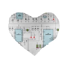 Circuits-electronics-atmel Standard 16  Premium Heart Shape Cushions by Cowasu