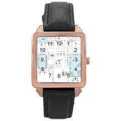 Circuits-electronics-atmel Rose Gold Leather Watch  by Cowasu