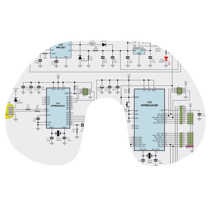 Circuits-electronics-atmel Travel Neck Pillow