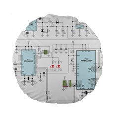 Circuits-electronics-atmel Standard 15  Premium Flano Round Cushions by Cowasu