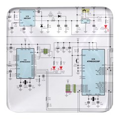 Circuits-electronics-atmel Square Glass Fridge Magnet (4 Pack) by Cowasu