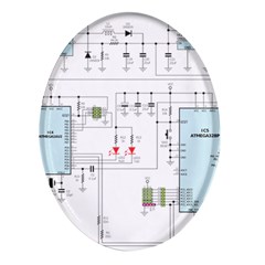 Circuits-electronics-atmel Oval Glass Fridge Magnet (4 Pack) by Cowasu