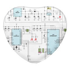 Circuits-electronics-atmel Heart Glass Fridge Magnet (4 Pack)