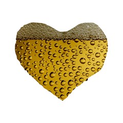 Beer Bubbles Standard 16  Premium Flano Heart Shape Cushions by Cowasu