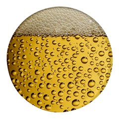 Beer Bubbles Round Glass Fridge Magnet (4 Pack) by Cowasu