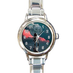 Astronaut-moon-space-nasa-planet Round Italian Charm Watch by Cowasu