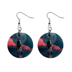 Astronaut-moon-space-nasa-planet Mini Button Earrings by Cowasu