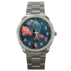 Astronaut-moon-space-nasa-planet Sport Metal Watch by Cowasu