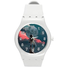 Astronaut-moon-space-nasa-planet Round Plastic Sport Watch (m) by Cowasu