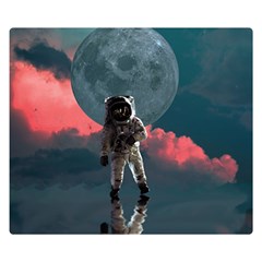 Astronaut-moon-space-nasa-planet Two Sides Premium Plush Fleece Blanket (small) by Cowasu