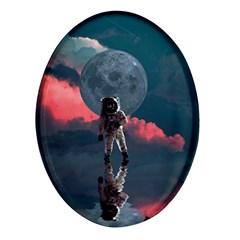 Astronaut-moon-space-nasa-planet Oval Glass Fridge Magnet (4 Pack)