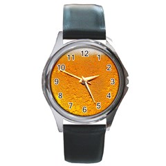 Beer Bubbles Pattern Round Metal Watch