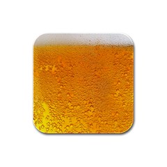 Beer Bubbles Pattern Rubber Square Coaster (4 Pack) by Cowasu