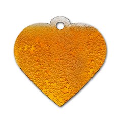 Beer Bubbles Pattern Dog Tag Heart (one Side) by Cowasu