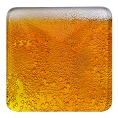 Beer Bubbles Pattern Square Glass Fridge Magnet (4 Pack)