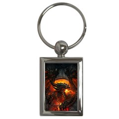 Dragon Fire Fantasy Art Key Chain (rectangle)