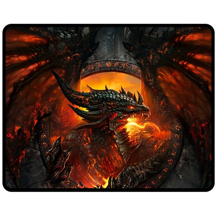 Dragon Fire Fantasy Art Fleece Blanket (Medium)