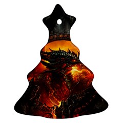 Dragon Fire Fantasy Art Ornament (christmas Tree) 