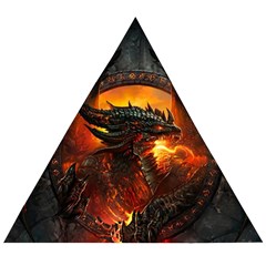 Dragon Fire Fantasy Art Wooden Puzzle Triangle by Cowasu