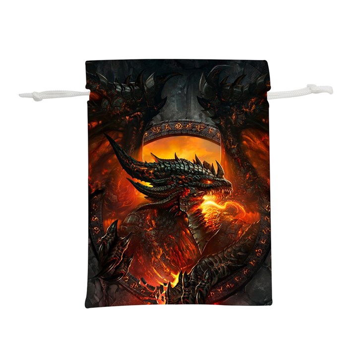 Dragon Fire Fantasy Art Lightweight Drawstring Pouch (S)