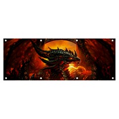 Dragon Fire Fantasy Art Banner And Sign 8  X 3  by Cowasu