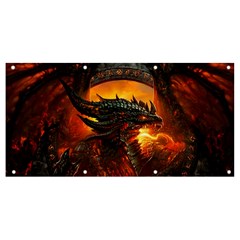 Dragon Fire Fantasy Art Banner And Sign 8  X 4  by Cowasu