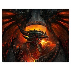 Dragon Fire Fantasy Art Premium Plush Fleece Blanket (medium) by Cowasu