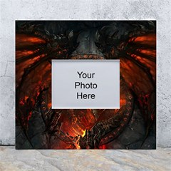 Dragon Fire Fantasy Art White Wall Photo Frame 5  X 7  by Cowasu