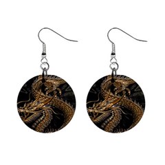 Fantasy Dragon Pentagram Mini Button Earrings by Cowasu