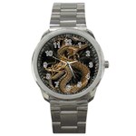 Fantasy Dragon Pentagram Sport Metal Watch Front