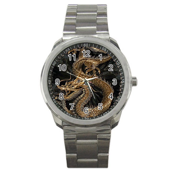 Fantasy Dragon Pentagram Sport Metal Watch