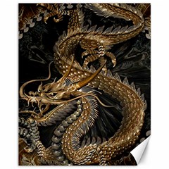 Fantasy Dragon Pentagram Canvas 11  X 14  by Cowasu