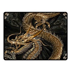 Fantasy Dragon Pentagram Fleece Blanket (small) by Cowasu