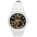 Fantasy Dragon Pentagram Round Plastic Sport Watch (M) Front